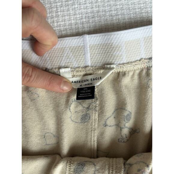 American Eagle Peanuts Snoopy Pajama Set Size XXL Heart Valentine Love Cozy Prep - Picture 11 of 13